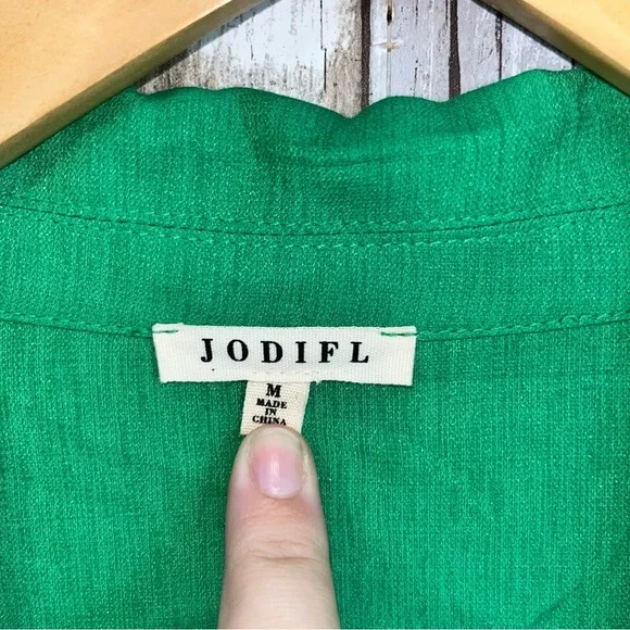Jodifl Green Embroidered Floral Button Blouse/Cardigan - Picture 5 of 5